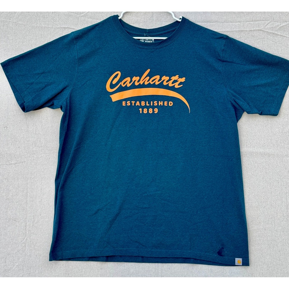 Carhartt Mens Relaxed Fit Graphic T-Shirt Teal Blue TK5714-M 2XL